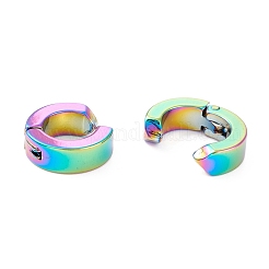 PVD 真空メッキ 304 ステンレススチール イヤーカフ 金具  ラウンド  虹色  11x4mm  内径：6.4mm&nbsp;LS-STAS-C028-04C-M