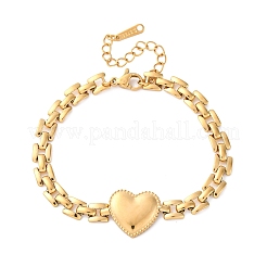 Heart 304 Stainless Steel Panther Chain Bracelets for Women&nbsp;BJEW-R027-02G