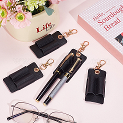 4Pcs Rectangle PU Leather Pendant Decorations&nbsp;HJEW-GF0001-78A