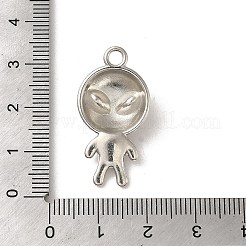 合金エイリアンペンダント  ラインストーンのセッティング  カドミウムフリー＆鉛フリー  プラチナ  29x15x6.5mm  穴：2.5mm  4.5x4.5mmと5.5x3mmラインストーンのために合う&nbsp;FIND-A038-13P
