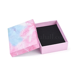 厚紙箱ジュエリーセットボックス  内部のスポンジ  長方形  空色  9.2x7.1x2.8cm&nbsp;CBOX-G018-C02