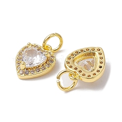 Valentine's Day Brass Micro Pave Clear Cubic Zirconia Charms&nbsp;KK-K360-23G