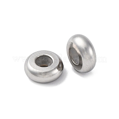 201ステンレスビーズ  内部のゴムと  スライダービーズ  ロンデル  変色防止  ステンレス鋼色  3x7.5mm  穴：1.6mm&nbsp;STAS-D301-11P