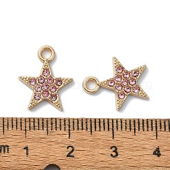合金ラインストーンペンダント  スター  ライトアメジスト  15.5x12.5x2mm  穴：2mm&nbsp;RB-P037-01G-02