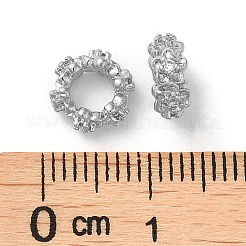 桜のヨーロッパビーズ  プラチナ  8x3.5mm  穴：4mm&nbsp;KK-P239-30A-P