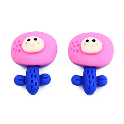 オペーク樹脂カボション  笑顔模様の花  ミックスカラー  23x16.5~17x9.5~10mm&nbsp;CRES-N022-176