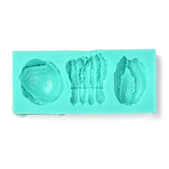 野菜の形のDIY食品グレードのシリコンモールド  フォンダン型  DIYケーキデコレーション用  チョコレート  UVレジン＆エポキシ樹脂ジュエリー作り  アクアマリン  48x113x16mm&nbsp;DIY-J007-01H