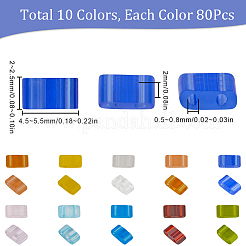 800Pcs 10 Colors 2-Hole Glass Seed Beads&nbsp;SEED-SC0001-46