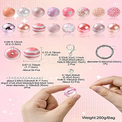 DIY フーセンガム風ブレスレットペンダント装飾作り  アクリルビーズや鉄ビーズなど  合金クラスプ  エンドチェーン  ワイヤー  ピンク  19~20x17~20mm  穴：2mm&nbsp;MACR-CJC0005-02A-03