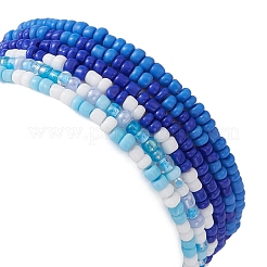 6Pcs Glass Seed & Brass Beaded Stretch Bracelets Set&nbsp;BJEW-JB09538-03