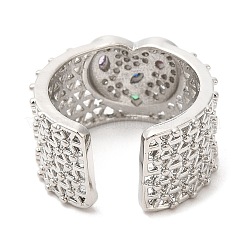 Rack Plating Brass Hollow Open Cuff Rings&nbsp;RJEW-R138-04P