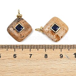 Natural Picture Jasper Pendants&nbsp;KK-B157-42A-03
