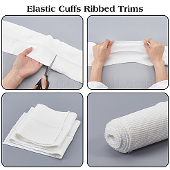襟にはポリエステルリブ編みの伸縮性のある生地を使用  ホワイト  525~560x127~130x1.5mm&nbsp;DIY-WH0698-094C
