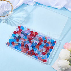 100PCSガラスビーズ  花  ミックスカラー  13.5x5.5mm  穴：1mm&nbsp;GLAA-SC0002-94