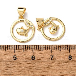 Brass Micro Pave Cubic Zirconia Pendants&nbsp;KK-A271-07D-G