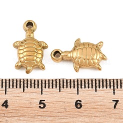 304ステンレスペンダント  カメのチャーム  イオンプレーティング（ip）  18KGP本金メッキ  16x10x4mm  穴：1.4mm&nbsp;STAS-L317-17G