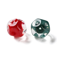 透明樹脂ビーズ  金箔  ツートン  ラウンド  18x19.5~20x17.5~18mm  穴：2.5mm&nbsp;RESI-B031-03A
