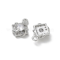 Brass Micro Pave Clear Cubic Zirconia Charms&nbsp;KK-P355-20P