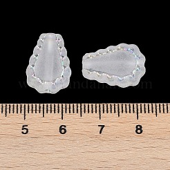 つや消し透明なアクリルビーズ  花弁  シルバーライン入り  ABカラーメッキ  ホワイト  17x12x6mm  穴：1.8mm  約714個/500g&nbsp;OACR-P029-17B-01