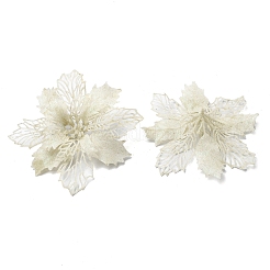 プラスチックグリッター造花  クリスマスツリーの装飾用  ホワイト  160~165x160~165x40mm&nbsp;LS-HJEW-R124-04