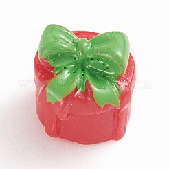 樹脂ディスプレイ装飾  クリスマスのために  クリスマスプレゼント  レッド  11x11mm&nbsp;RESI-WH0008-28B