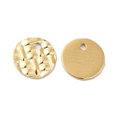 イオンプレーティング（IP）304ステンレススチールチャーム  フラットラウンドのチャーム  14KGP本金メッキ  6.5x0.5mm  穴：0.7mm&nbsp;STAS-Q215-11G