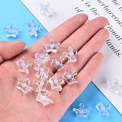透明なアクリルビーズ  二層ビーズ  クラウン  ライトスカイブルー  14x17.5x7mm  穴：2mm  約581個/500g&nbsp;MACR-S373-105-B08