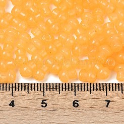 透明な色のガラスシードビーズ  キノコ  ダークオレンジ  5.5x4.5mm  穴：1mm  4150個/ポンド&nbsp;SEED-R001-01S