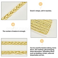 Polyester & Metallic Yarn Knitting Ribbon&nbsp;OCOR-WH0068-10B-WH