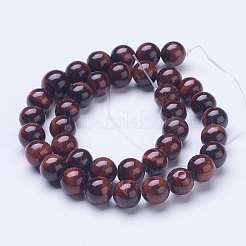 Dyed & Heated Natural Red Tiger Eye Beads Strands&nbsp;G-D855-04-10mm
