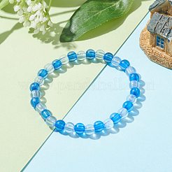 子供のための透明なアクリルラウンドビーズストレッチブレスレット  ミックスカラー  1/4インチ（0.6cm）  内径：1-3/4インチ（4.6cm）&nbsp;BJEW-JB06505