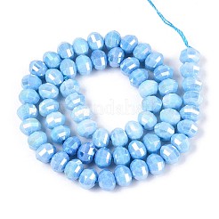 Anti-Tarnish Electroplate Glass Beads Strands&nbsp;GLAA-T025-8mm-19J