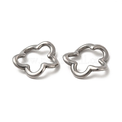 変色しない304ステンレススチール製リンクリング  ねじれた花  ステンレス鋼色  15x15x3mm  内径：9.5x11.5mm&nbsp;STAS-F283-04P
