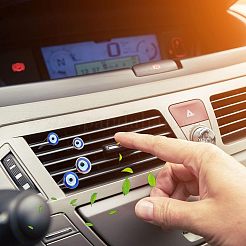 ナザールボンジュウガラス車の空気抜きクリップ14個。  かわいい自動車内装トリム  磁気フェロマンガン鉄とプラスチック製クリップ付き  ミックスカラー  31~35mm&nbsp;AJEW-OC0003-31