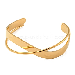 304 Stainless Steel Plain Cuff Bracelet&nbsp;BJEW-B076-02G