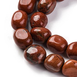 天然石レッドジャスパービーズ連売り  ナゲット  タンブルストーン  7~12x6~8x5~7mm  穴：1mm  約43~44個/連  15.47~15.63''（39.3~39.7センチメートル）&nbsp;G-G146-A04-01