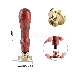 DIYスクラップブック  真鍮ワックスシーリングスタンプ  天然木のハンドル付き  ゴールドカラー  25x14mm  26文字  1個/文字  26個/セット&nbsp;AJEW-CP0001-17