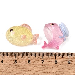 Ocean Theme Transparent Resin & Paillette Cabochons&nbsp;RE-CBA9C4E-01