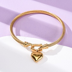 304 Stainless Steel Charm Bangles&nbsp;BJEW-K280-03G