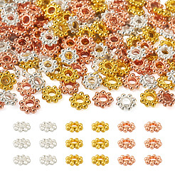 300Pcs 3 Colors Alloy Daisy Spacer Beads&nbsp;PALLOY-CD0001-11