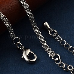 女性用真鍮ロープチェーンブレスレット  長持ちメッキ  901ステンレススチール留め具  鉛フリー＆カドミウムフリー  プラチナ  6-1/2インチ（16.5cm）&nbsp;BJEW-G735-08P