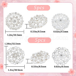 10個 2スタイル クリスタル ラインストーン フラワー ブローチピン  服のスーツのジャケットの合金バッジ  銀  30.5x8.5~32.5x8.5mm  ピン：0.5mm  5個/スタイル&nbsp;JEWB-GF0001-30