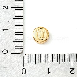304ステンレススチールビーズ  アルファベット付きフラットラウンド  ゴールドカラー  文字Q  7x3.5mm  穴：1.7mm&nbsp;STAS-I343-01G-Q