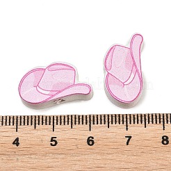 プリントポプラウッドビーズ  カウボーイハット  ピンク  10.5x20.5x5.5mm  穴：3mm&nbsp;WOOD-Z008-02B