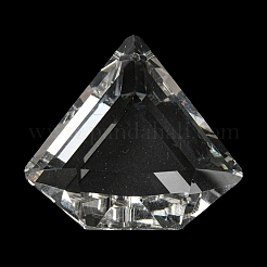 クリアガラスペンダント  多面カット  三角形のチャーム  透明  43x47x18mm  穴：1.6mm&nbsp;GLAA-G103-02B