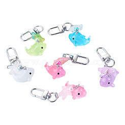 6Pcs Luminous Resin & Acrylic Pendant Decorations&nbsp;HJEW-TAC0183