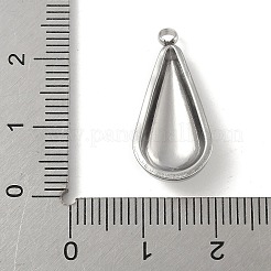 304ステンレスペンダント  ティアドロップチャーム  変色防止  ステンレス鋼色  24x11x5mm  穴：1.8mm&nbsp;STAS-P388-12P