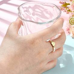 Natural Freshwater Pearl & 304 Stainless Steel Bead Finger Rings&nbsp;RJEW-FS00001-26