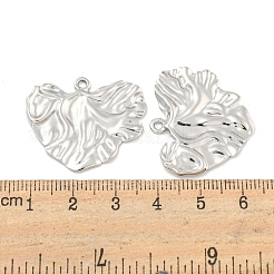 変色しない304ステンレススチールペンダント  ハートチャーム  ステンレス鋼色  26x30x2mm  穴：2mm&nbsp;STAS-P365-27P