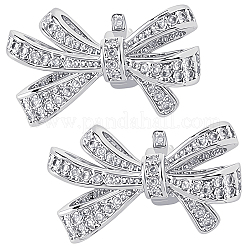 2Pcs Alloy Micro Pave Cubic Zirconia Bowknot Clip&nbsp;AJEW-CP0010-55